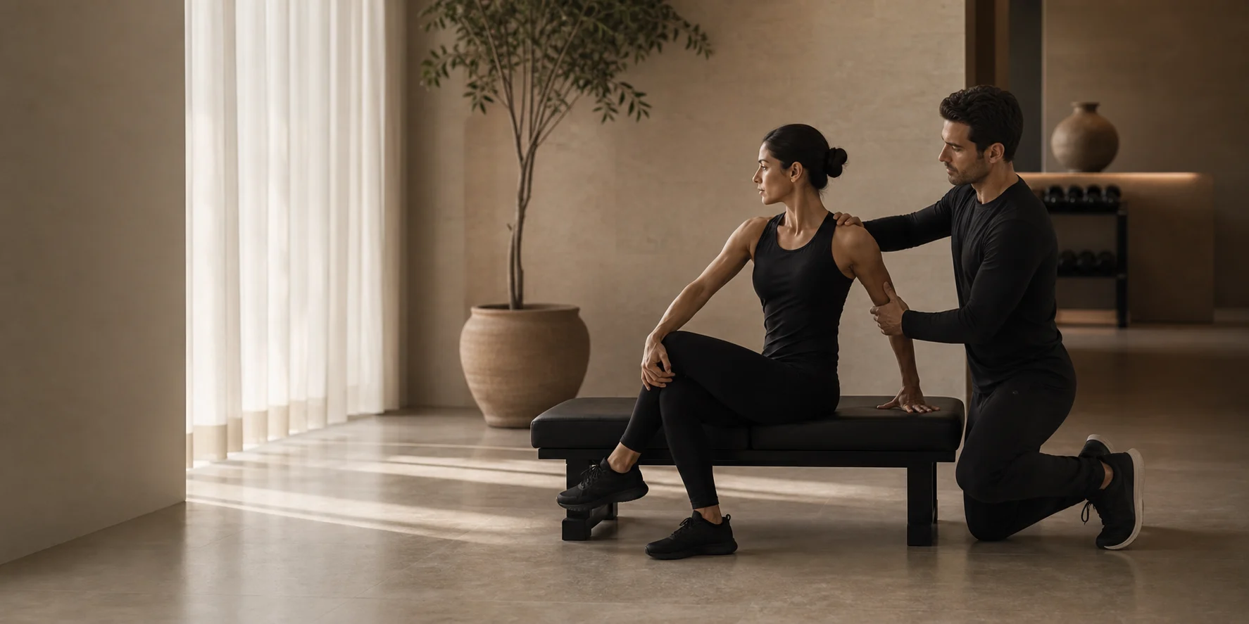 Private strength coaching in a refined wellness studio